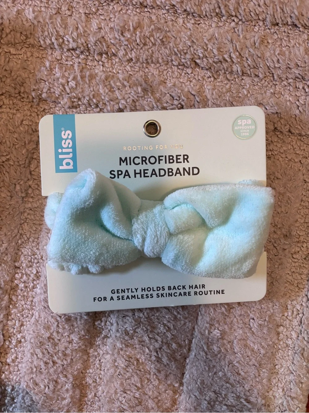 bliss Microfiber Spa Headband - Light Aqua NWT